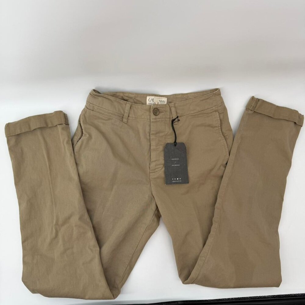 Current Elliot Khaki Chino Pants Women Size 26 Slim Fit Cotton Casual Trousers
